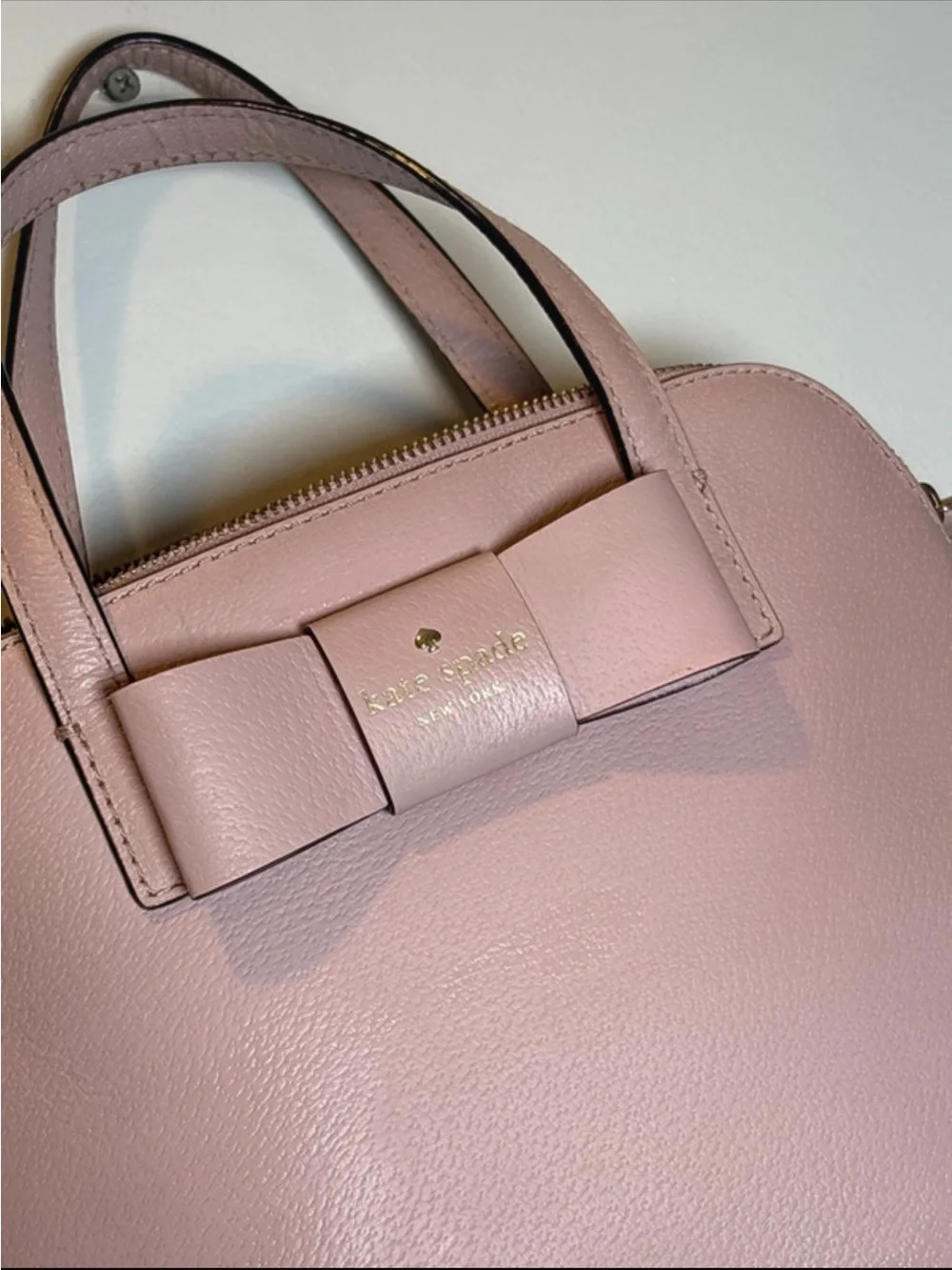 Spade Pale Pink Bow Crossbody Satchel with Wallet